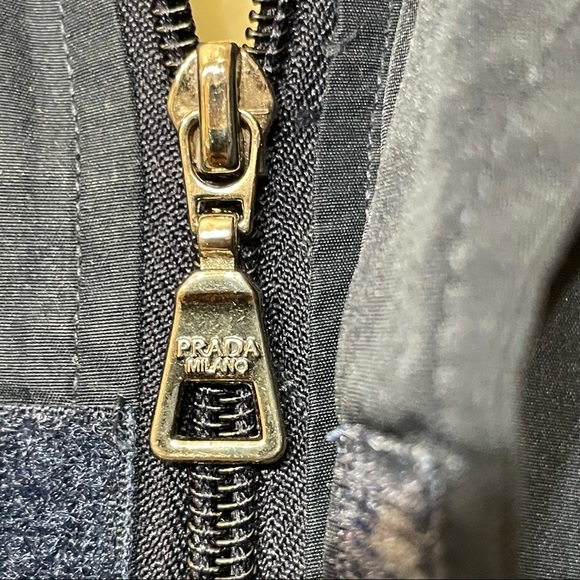 Prada Navy Blue Zip Up Mens Windbreaker Jacket Size M - Picture 10 of 12